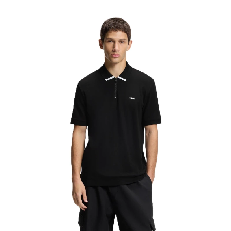Image of Boss Mens Dalomino Short Sleeve Polo Shirt Black male L