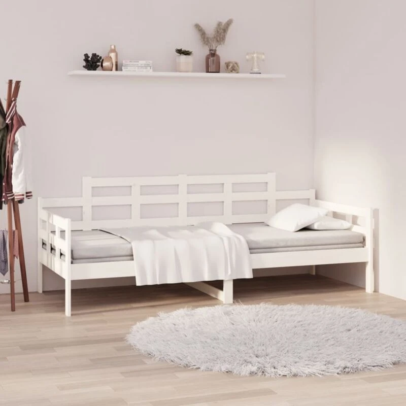Image of VIDAXL Day Bed without Mattress White Solid Wood Pine 80x200cm Vidaxl 8720287073116