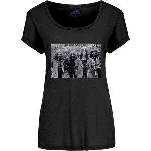 Image of Black Sabbath - Group Shot Womens Large T-Shirt - Black