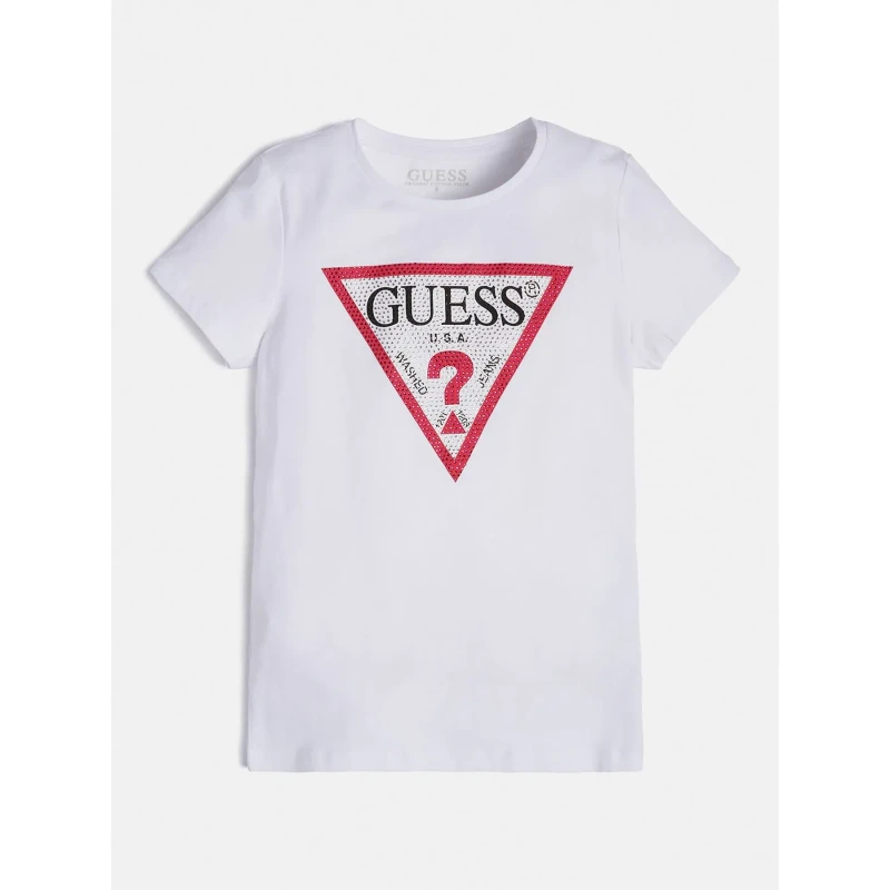 Image of Guess Girl's soft organic jersey T-Shirt Guess Blanc Female 6 ans
