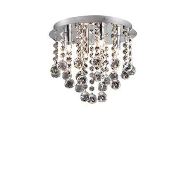 image of Bijoux 4 Light Medium Semi Flush Ceiling Light Chrome, Crystal, G9