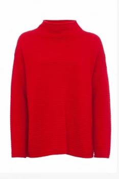 image of French Connection Lena Knits High Neck Jumper Red