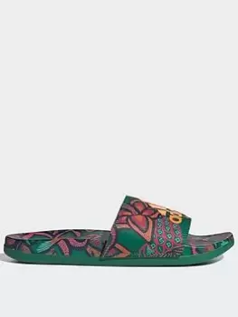Image of adidas Adilette Comfort Sandals, Green, Size 8, Women