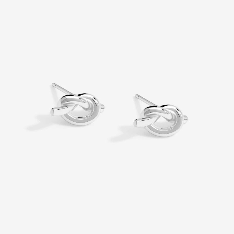 Image of Simply Silver Sterling Silver 925 Polished Knotted Stud Earrings Silver female