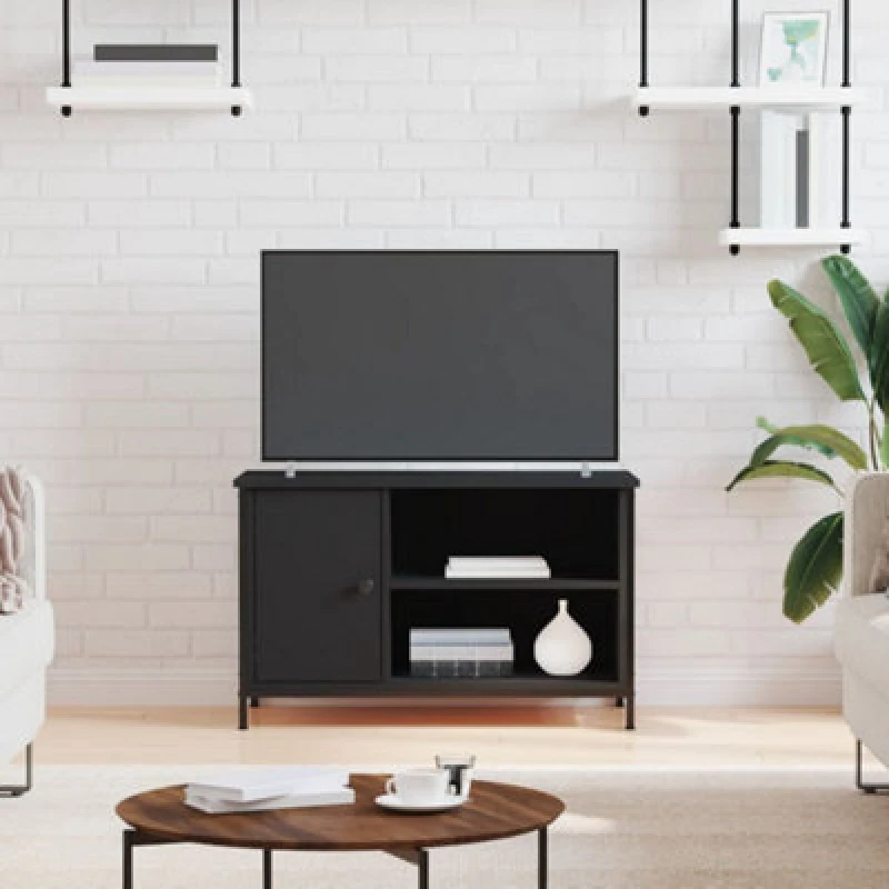 Image of VIDAXL TV Cabinet Black 80x40x50cm Engineered Wood Vidaxl 8720845940676