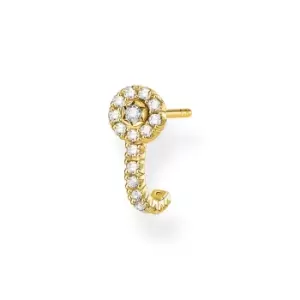 image of THOMAS SABO Gold Plated Zirconia Half Hoop Single Ear Stud