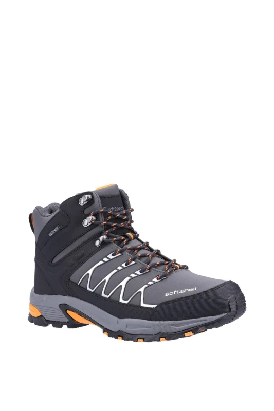 Image of Cotswold Mens 'Abbeydale Mid' Softshell PU Hiking Boots in Grey Size: 10 Grey Male 10