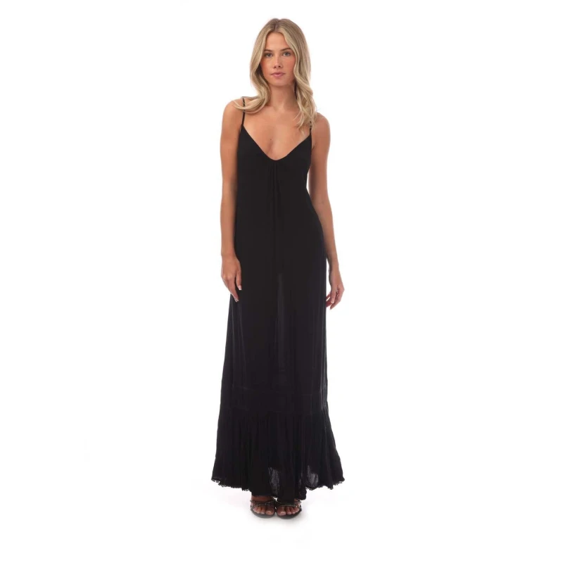 Image of Superdry Vintage Long Beach Camisole Dress Black female 12