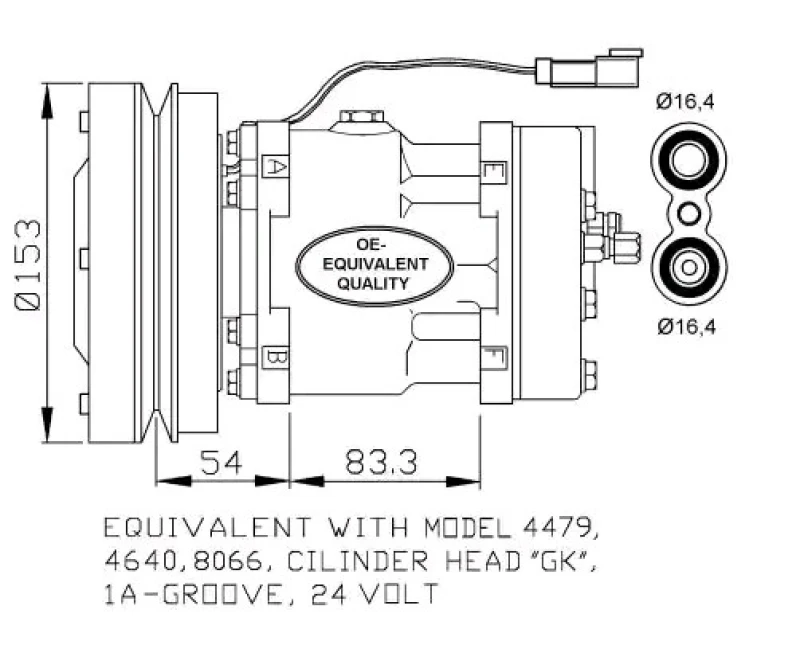 Image of NRF 32879 AC Compressor EASY FIT, PAG 46, with seal ring, with gaskets/seals Compressor,air conditioning (447)