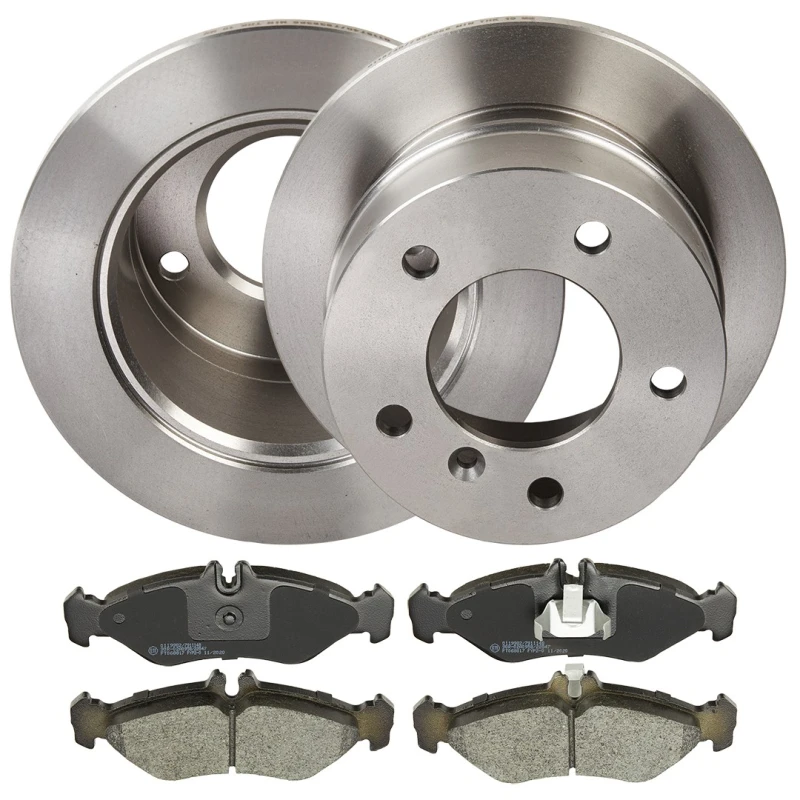 Image of RIDEX 3405B1819 Brake disc and pads set Rear Axle, Brake Disc Type: Solid, prepared for wear warning indicator Brake Set,disc brakes (3405)