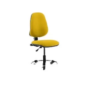 Image of Dynamic Permanent Contact Backrest Task Operator Chair Without Arms Eclipse I Senna Yellow Seat High Back