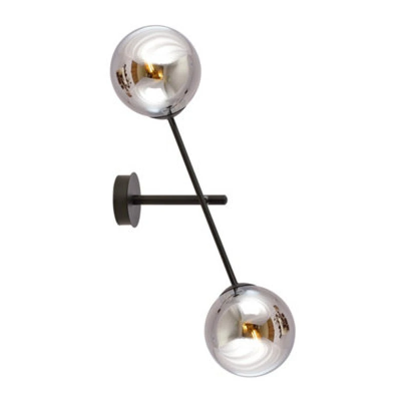 Image of Emibig Lighting Emibig Linear Wall Lamp 2 X E14 Black With Graphite Shade