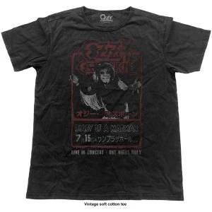 Image of Ozzy Osbourne - Japan Flyer Vintage Unisex Large T-Shirt - Black