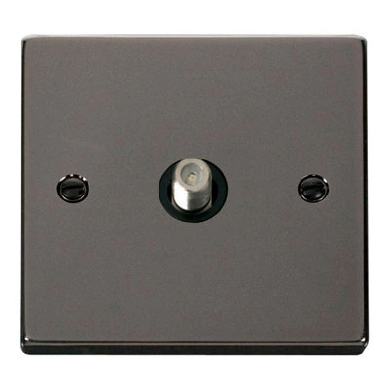 Image of SE Home Black Nickel Satellite Socket 1 Gang Black