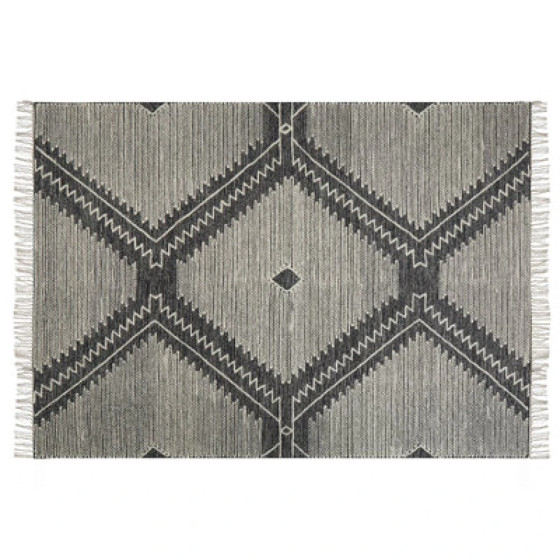 Image of Beliani Rug Arbaa Black 160 X 230 Cm Cotton