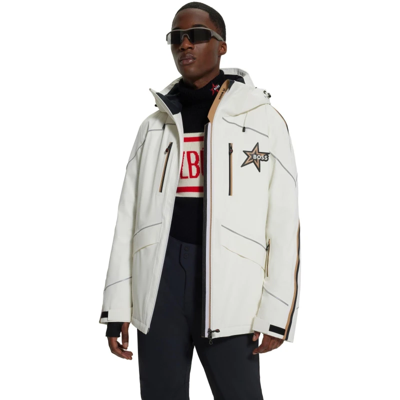 Image of Boss Mens BOSS Technical Ski Jacket White male XS