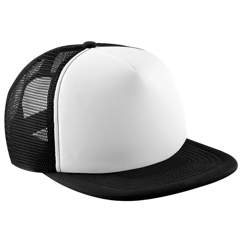Image of Beechfield Beechfield Men Vintage Plain Snap-Back Trucker Cap in Black One Size Male 5055747801170
