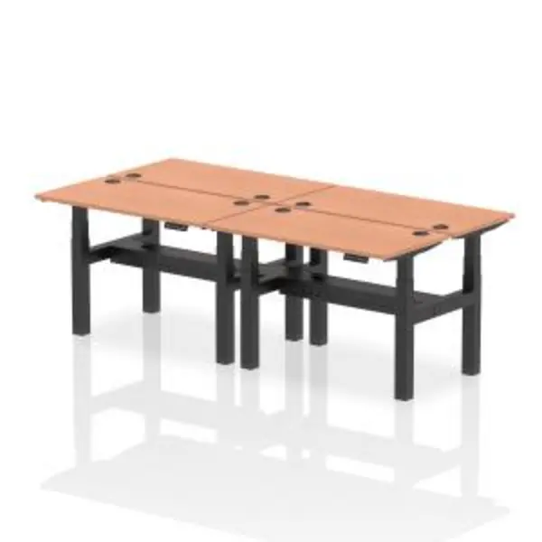 Image of Air Back-to-Back 1200 x 600mm Height Adjustable 4 Person Bench Desk DYNHA01566