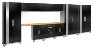 Image of Performance 2.0 Black 12 piece Garage Set 11 Shelves