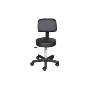 image of Swivel Desk Chair Stool Height Adjustable 5 Wheels Stool Office Black - Homcom