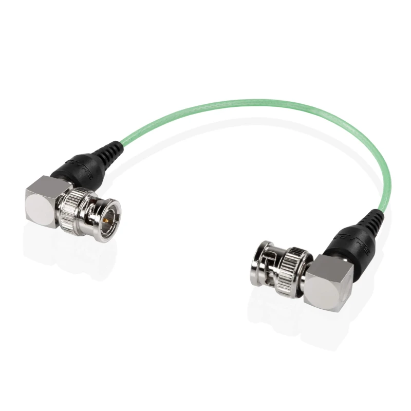 Image of Shape skinny 90-degree BNC cable 6" green