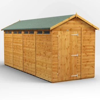 Image of 16x6 Power Apex Security Shed - Brown
