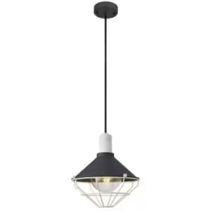 image of Ceiling Pendant, 1 Light E27, IP65, Anthracite, Matt White - Luminosa Lighting