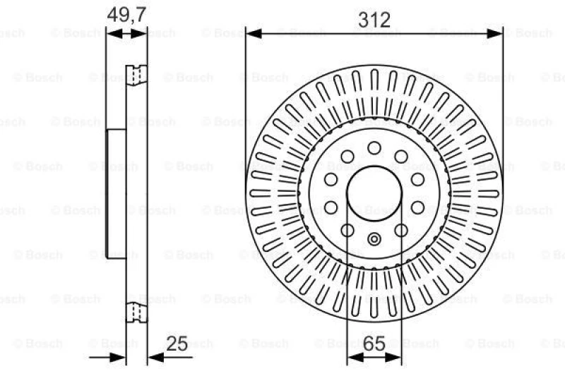 Image of Bosch 0 986 479 C29 Brake disc Vented, Coated, High-carbon Brake Disc (82)