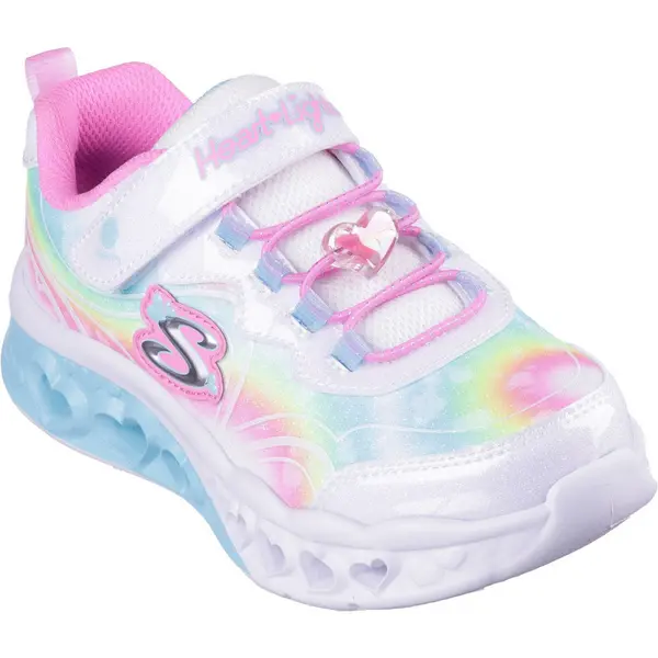 Image of Skechers Girls Flutter Heart Lights Groovy Swirl Trainers UK Size 12 (EU 30)