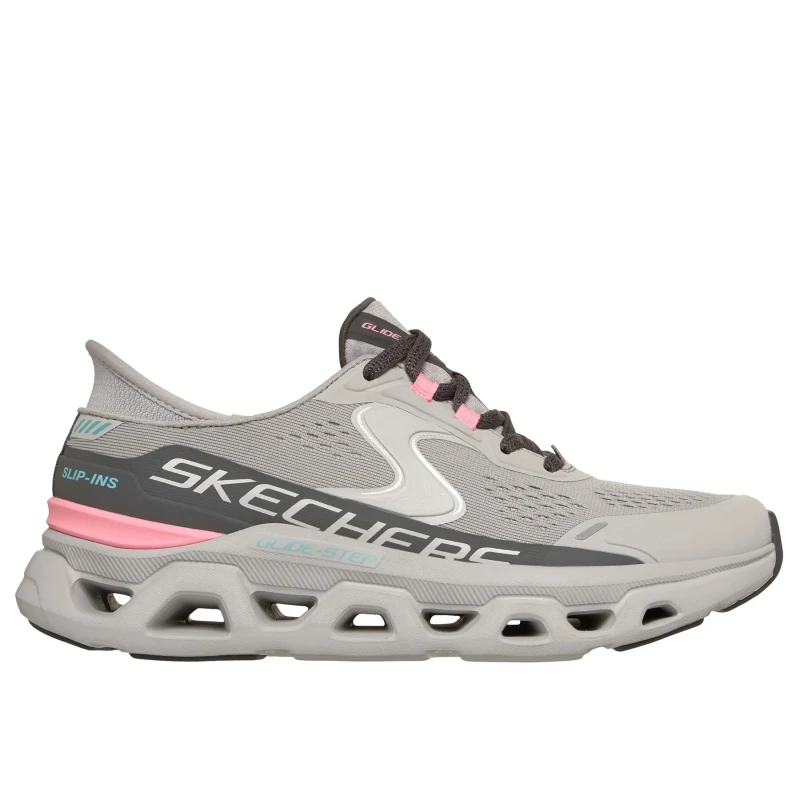 Image of Skechers Womens Glide-Step Altus Memory Foam Trainers UK Size 4 (EU 37) Grey Pink SKE2328-GYPK-4