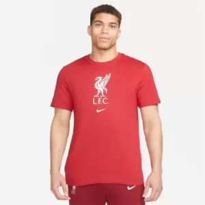 Image of Nike Liverpool Crest T-Shirt Adults - Red