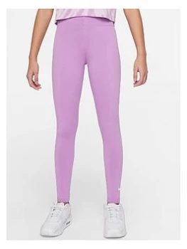 Image of Nike Older Girls Nsw Favorites Swoosh Legging - Violet, Violet, Size S=8-10 Years