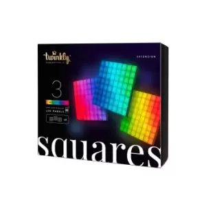 image of Twinkly Pack of 3 App-Controlled Squares Extension Pack LED Panel...