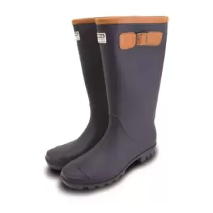 Image of Town & Country Town and Country Pvc Fleece Lined Burford Wellington Boots - Navy - 12, Buckled