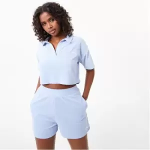 Image of Slazenger ft. Wolfie Cindy Towelling Cropped Polo - Blue