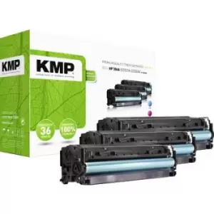 image of KMP H-T122 CMY Toner cartridge Set replaced HP 304A, CC531A, CC532A, CC533A Cyan, Magenta, Yellow 2800 Sides Compatible Toner cartridge combo pack