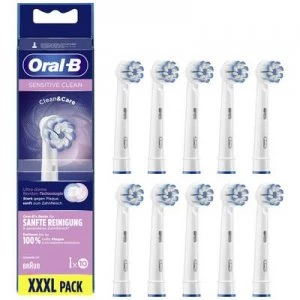 image of Oral-B Sensitive Clean Electric toothbrush brush attachments 10 pc(s) White