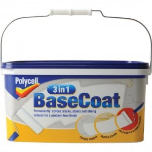 Image of Polycell 3 in 1 Basecoat Wall Paint White 5l
