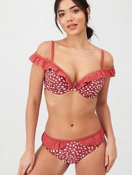 Panache Mila Frill Bikini Bottom - Brick Red, Brick Red, Size 14, Women