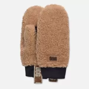 Image of UGG Logo-Detailed Fleece Mittens - S/M