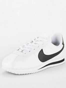 image of Nike Cortez Basic Junior Trainers - White/Black