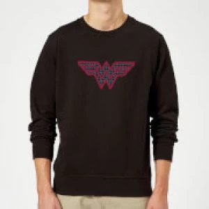 Image of Justice League Wonder Woman Retro Grid Logo Sweatshirt - Black - 5XL