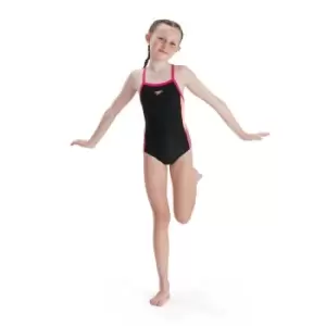 Image of Speedo Dive Thinstrap Muscleback Swimsuit Junior Girls - Black