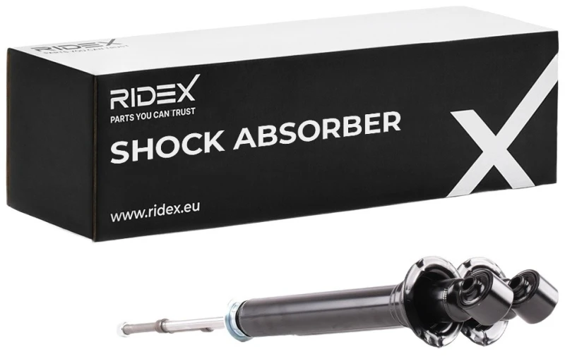 Image of RIDEX 854S2251 Shock absorber Rear Axle, Gas Pressure, Twin-Tube, Spring-bearing Damper, Bottom eye Shock Absorber (854)