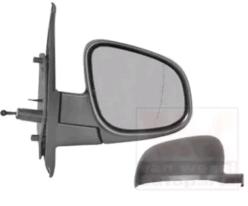 Image of VAN WEZEL 4412804 Wing mirror * HAGUS * Right, black, Control: cable pull, Rough Outside Mirror (50)