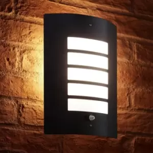 image of Auraglow - Dusk Till Dawn Photocell Daylight Sensor Switch Outdoor Wall Light, Warm White - Black