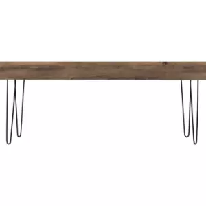 Image of Troy Coffee Table in Medium Oak Effect and Black Metal Finish