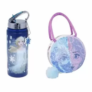 image of STOR Frozen 2 Piece Sequin Lunch Bag And Aluminium Bottle Set