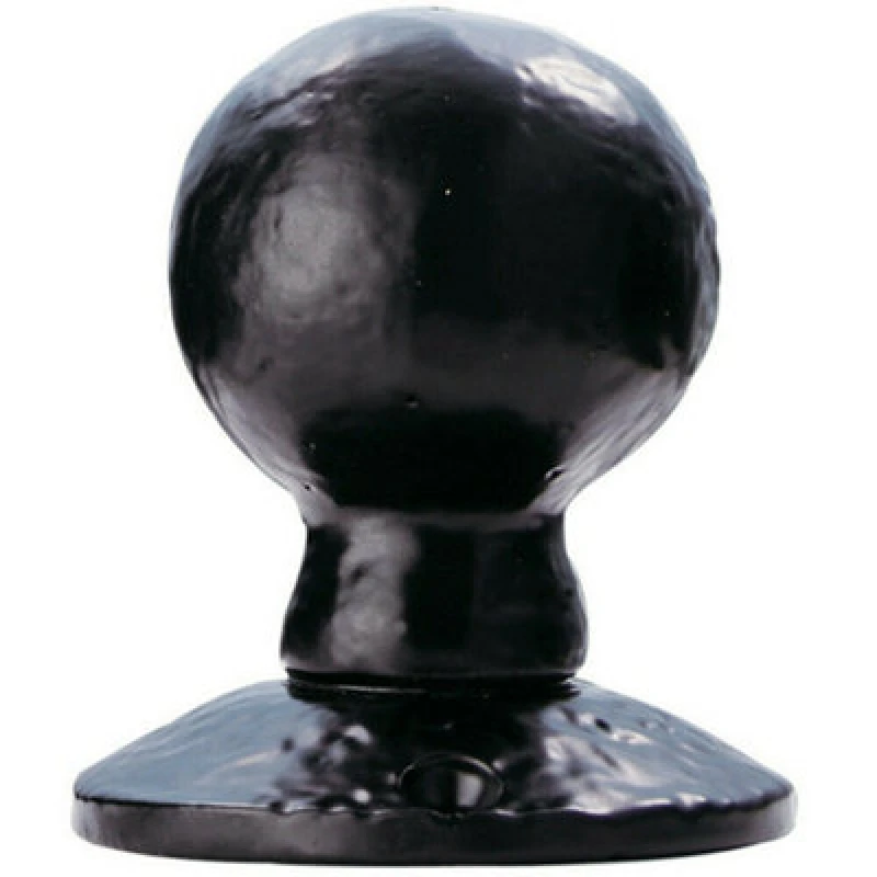 Image of Loops PAIR Round Ball Mortice Door Knob 60mm Diameter Black Antique Door Handle Black unisex