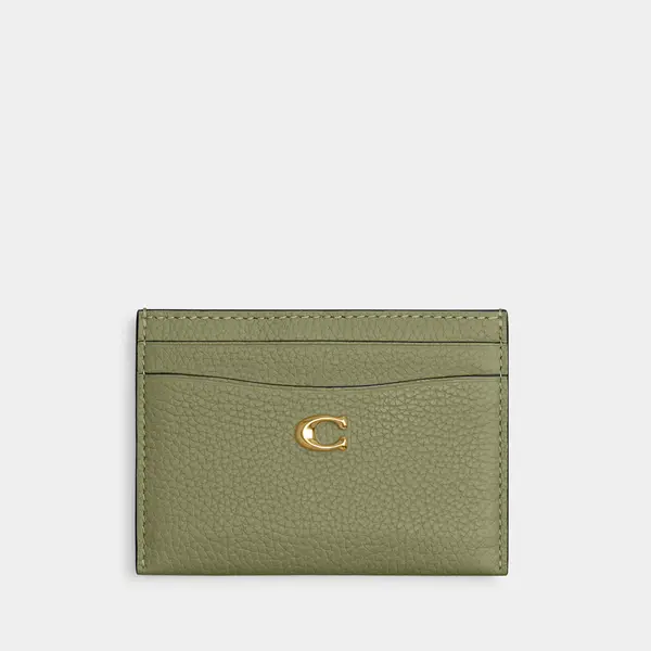 image of Coach Polished Pebble Essential Leather Card Case